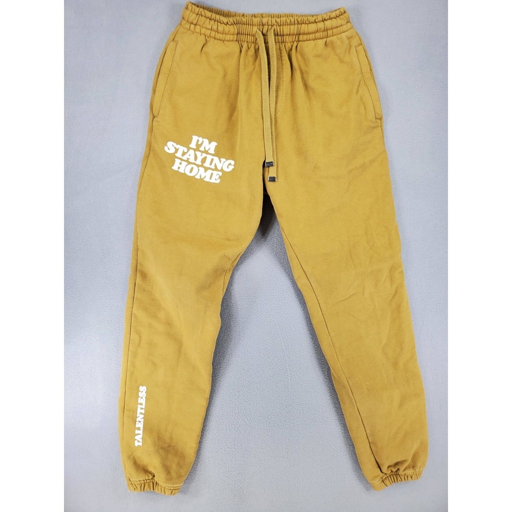 Talentless I'm Staying‎ Home Camel Brown Heavyweight Sweatpant Size Large Unisex